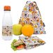 Nerthus FIH 1014 roestvrij stalen fles set sandwichtas en rugzak kinderen leeuwen school