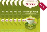 Yogi Tea Morning Energy - Biologische Kruidenthee met Guarana, Groene Thee en Gember voor Een Natuurlijke Energieboost - Tray van 6 Stuks