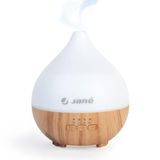 Jané Luchtbevochtiger voor kinderen, zeer stil, inhoud 140 ml, 7 led-kleuren, diffuser voor etherische oliën, timer, hout