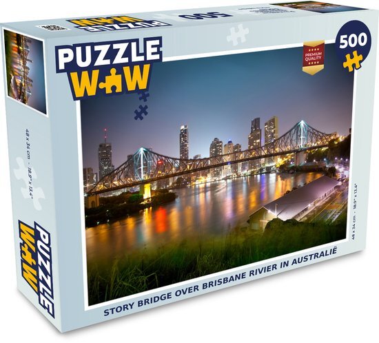 MuchoWow Puzzel Story Bridge over Brisbane Rivier in Australië - Legpuzzel - Puzzel 500 stukjes