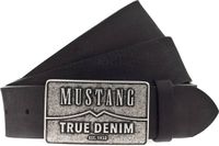 MUSTANG Leren Riem Men Leather Belt W90 Schwarz Zwart