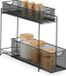 Relaxdays keuken organizer, schuifmanden, metalen badkamer-organizer, ladesysteem, 40 x 15 x 46 cm, zwart