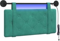 vidaXL - Hangend hoofdbord - Met LED-verlichting - Turquoise - Fluweel