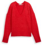 Tom Tailor Denim Trui met V-hals - Maat S - brilliant red