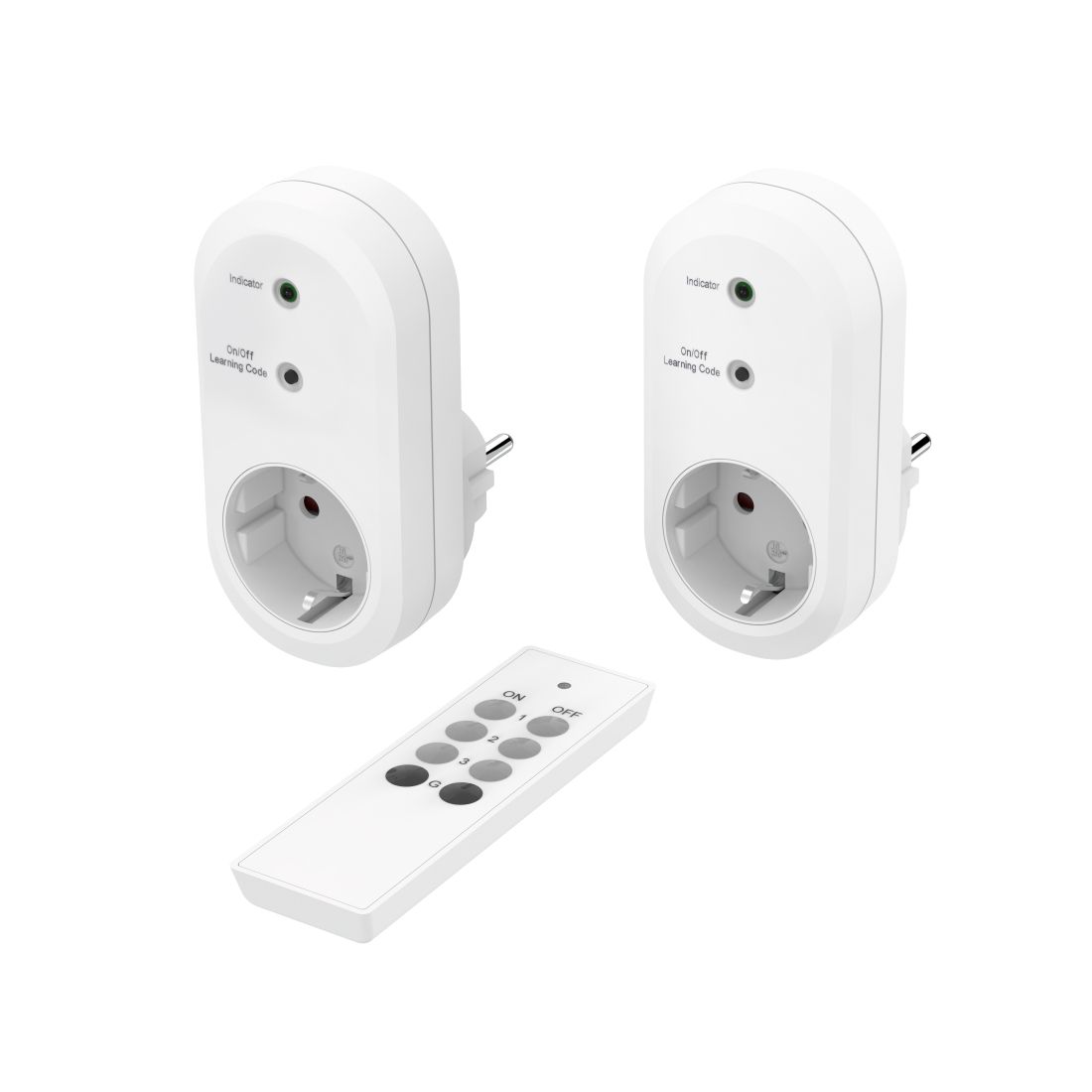 Hama Draadloos stopcontact - Set van 2 - Type F - Wit - Met afstandsbediening
