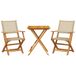 VidaXL 3-delige Bistroset Poly Rattan en Massief Hout Beige