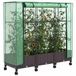 vidaXL Tuinschutting met Kasbedekking en Wielen 3 st Bruin PP