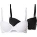 ESMARA Soutien-gorge push-up pour femme, lot de 2, avec bretelles réglables. (Noir/blanc, 80B)