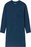 Schiesser Nachthemd Comfort Essentials Lange Mouw Gestreept Katoen Blauw Heren 54