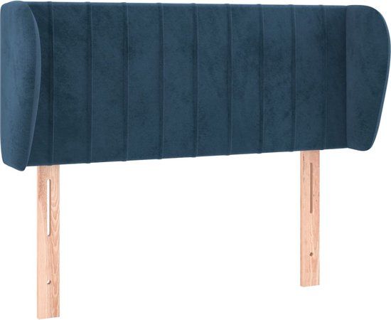 vidaXL Hoofdbord met randen 93x23x78/88 cm fluweel donkerblauw