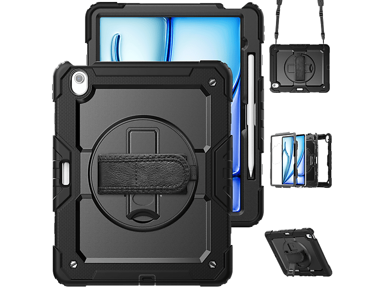 JustinCase MM Shockproof Case voor iPad Air 13 2024 (1st Gen) - Zwart