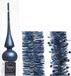 Decoris Décoration de Noël étoile de sapin mate 26 cm - 2x guirlandes en aluminium bleu foncé - set 3x pièces
