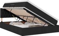 vidaXL LED opbergbed met matras Zwart 140 x 200 cm Stof