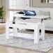 Vida Designs Lift Up Salontafel met groot verborgen opbergvak en plank, H 48-60 x L100 x B48 cm (wit)