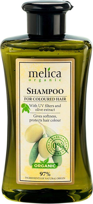 MELICA ORGANIC Biologisch UV FILTER CARE 97% Natuurlijke BIO VOEDENDE Kleurbeschermende SHAMPOO voor Gekleurd Haar en Elk Haarkleur met UV-Filters en OLIJF Extracten Zonder Parabenen, SLS voor MANNEN en VROUWEN 300ml