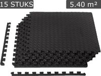 Meisterhome ® Zwembad tegels zwembad bodem bescherming - Waterdichte mat met mooie afgewerkte randen - Easy installeren/schoonmaken - Fitnessruimte/meditatie - Warmte isolerend - 60 x 60 x 1 cm - 15 stuks 5.40 m²- Zwart