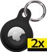 LUQ 2x AirTag Case - Black - Silicone - Keychain Holder - Unisex