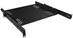 Audibax Pro Rack Drawer Ext 1U glijplank met 1 U-rooster voor 19 inch rek, uitschuifbare plank, 482,6 mm breed x 376 mm diep, van staal, capaciteit 8 kg