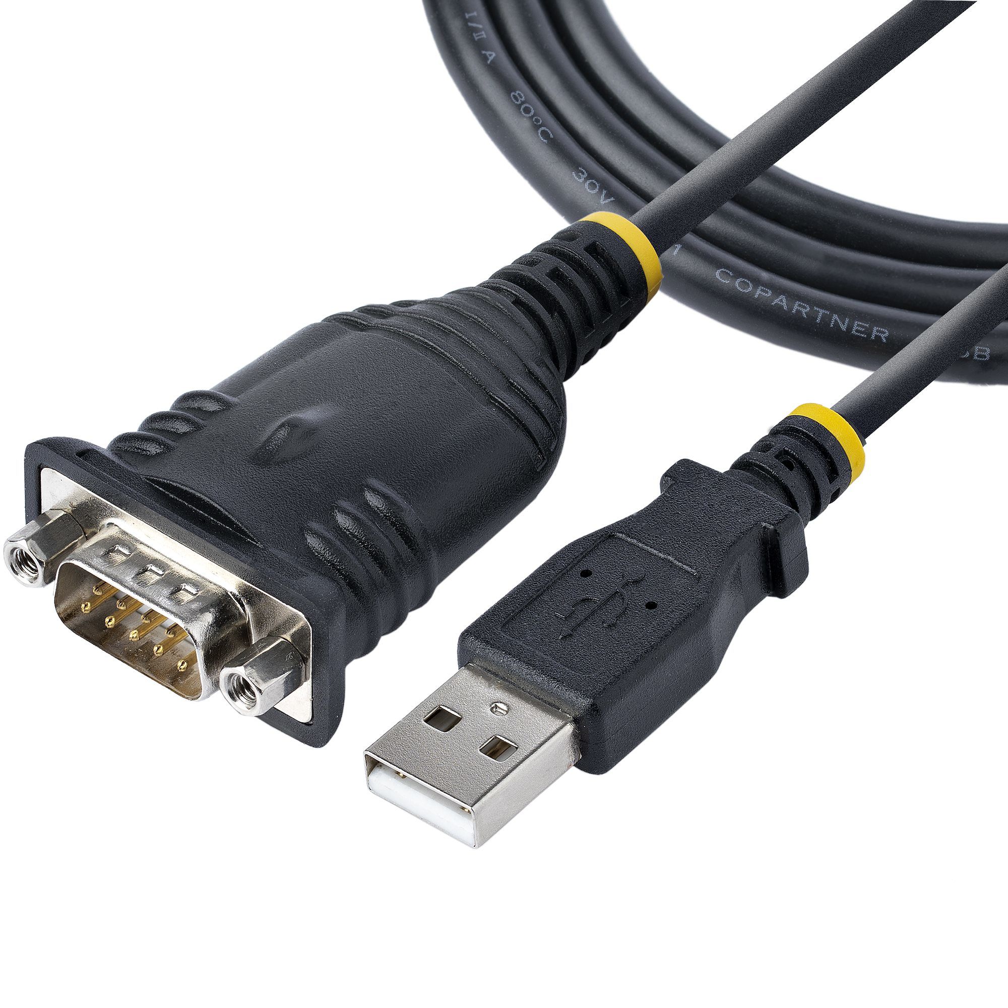 StarTech.com 1m USB naar Seriële Kabel - DB9 RS232 naar USB Adapter - Zwart