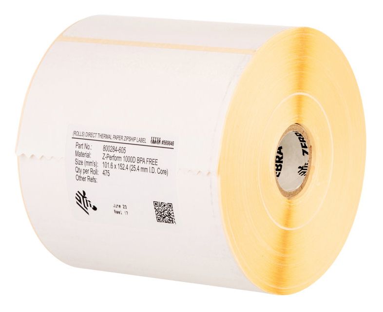 Zebra Z-Perform 1000T - White Die-cut Self-adhesive Printer Label - Thermal Transfer - Square - 5.1 x 5.1 cm - Roll of 2740