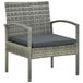 VidaXL Tuinstoel met kussen, polyrattan, staal, grijs