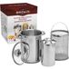 BROWIN® Roestvrij set hamkoker 313515 + aspergepan, hampers en pastaban met zeefinzetstuk, hamvorm voor gezond zelfgemaakt vlees, 1,5 kg