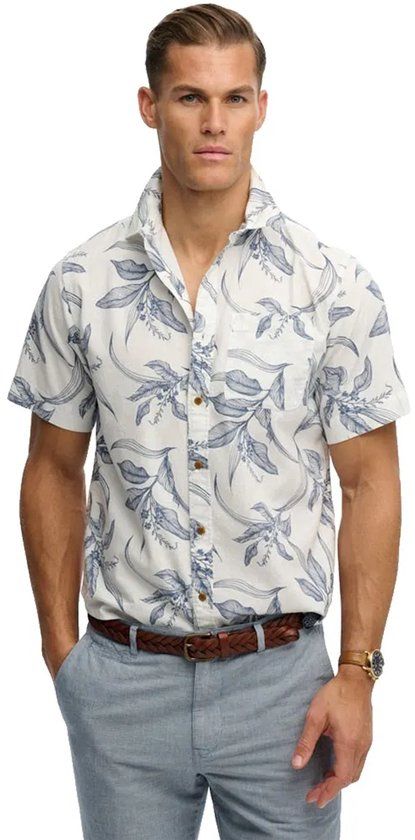 Superdry Vintage Loom Overhemd Met Korte Mouwen Wit XL Man