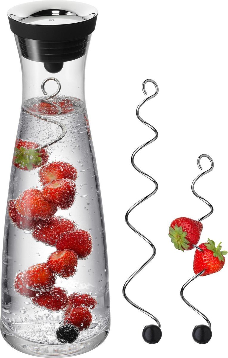 WMF Waterkaraf met fruitspiezen - zwart - 1 liter