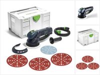 Festool RO 150 FEQ-Plus ROTEX-excentrische schuurmachine met tandwieloverbrenging, 720 W, 5 mm slag (571805) in Systainer + 150x Rubin-schuurschijven