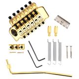 Swhmc Floyd Rose Type Locking Tremolo Bridge, Gold 2-Point Elektrische Gitaar Brug & Onderdelen Set w/Bar voor Strat, Vervanging Gitaar Hardware