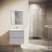 Saniclass Prime Blend Badkamermeubelset - 60x55x46cm - 1 rechthoekige keramische wasbak wit - 1 kraangat - 2 lades - rechthoekige spiegel - mat greige (grijs)