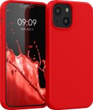 kwmobile telefoonhoesje geschikt voor Apple iPhone 13 mini - Hoesje met siliconen coating - Smartphone case in rood