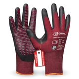 Gebol Multi Flex Touch Lady | maat XS (maat 6) | werkhandschoenen met touch-functie & noppen | nitril handschoenen met optimale vingervaardigheid en comfortabel om te dragen | voor dames | rood | 1