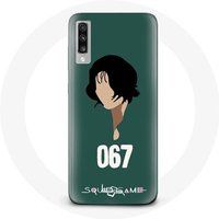 Maniacase Hoesje voor Samsung Galaxy A50 Inktvis Game Kang Sae Byeok gezicht tekening Fanart