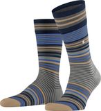 Burlington Stripe gedessineerd wol sokken heren grijs - maat 40-46