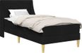 vidaXL Bedframe met matras met hoofdeinde Zwart 90 x 190 cm Polyester