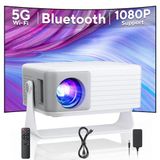 Projector AKIYO Projector 4K 2026 Upgraded O4 Draagbare Beamer, Auto Focus & Auto Keystone, 20000 Lumen Projector met Android TV, met WiFi6 en Bluetooth 5.4, 50% zoom, Home Cinema, Compatible met HDMI/USB/PS5