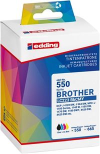 Edding EDD-477 Inktcartridge Compatibel Zwart, Cyaan, Magenta, Geel (4 stuks)