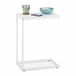 Relaxdays bijzettafel u-vorm, metaal, hout, 60 x 30 x 45 cm, wit