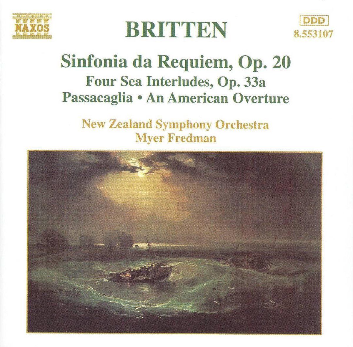 OUTHERE Britten: Sinfonia da Requiem, etc / Fredman, New Zealand SO