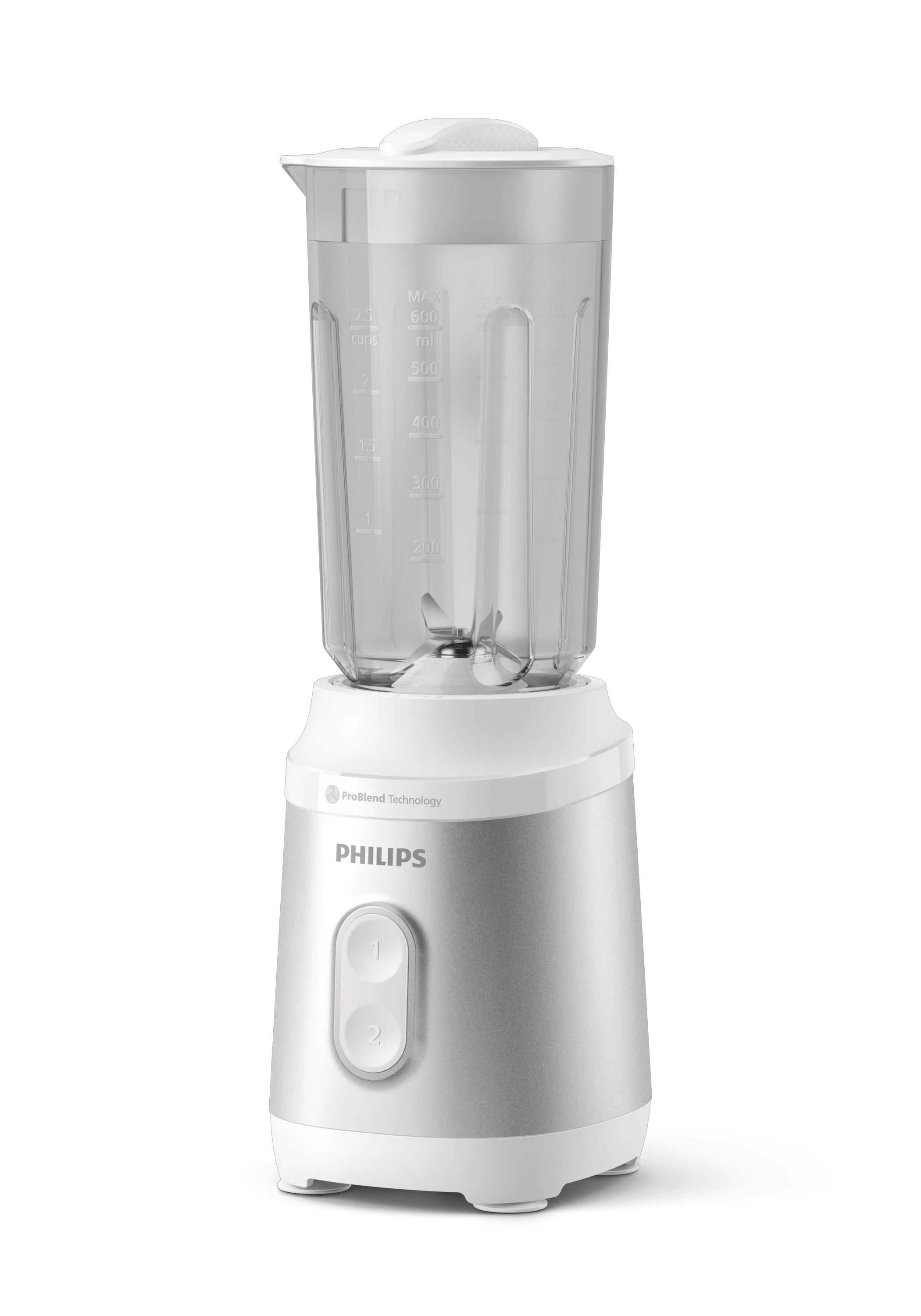 Philips 3000 Series HR2510/90 Mini Blender - 0.6L - 350W - Silver/White