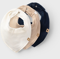 Name It Yvetti Humus Bandana Bibs - 3 Pack - Beige Black White - Unisex - Child