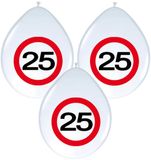Folat Verkeersbord Ballonnen - 25 jaar - 24 stuks