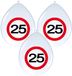 Folat Verkeersbord Ballonnen - 25 jaar - 24 stuks