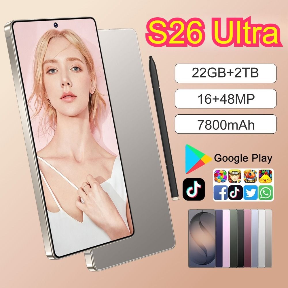 CHOTOG Nieuwe Smartphone S26 Ultra Originele Android 15 Gezichtsherkenning Mobiele Telefoons 5G Dual SIM 7800mAh 7,3 inch Globale Versie Mobiele Telefoons
