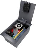 Brihard Floor A4 K Vloerkluis - Discrete Inbouwkluis voor A4 Documenten - 6mm Stalen Deur met Dubbelbaard Sleutelslot - Inbraakwerende Grondkluis voor Waardevolle Spullen en Papierwerk - Onopvallende Safe incl. Montagebouten - Grijs