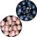 Kerstversiering Boules de Noël en plastique Mélange de couleurs Bleu foncé/Rose clair 4 et 6 cm Paquet de 80x pièces