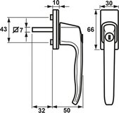 AXA Veiligheidsraamsluiting Draai-Kiep Met Sleutel Zwart