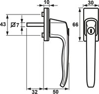 AXA Veiligheidsraamsluiting Draai-Kiep Met Sleutel Zwart