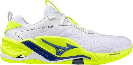 Mizuno Wave Stealth Neo Indoor Schoenen Unisex Handbal Wit/Light Yellow/Dazzling Blue Maat 44